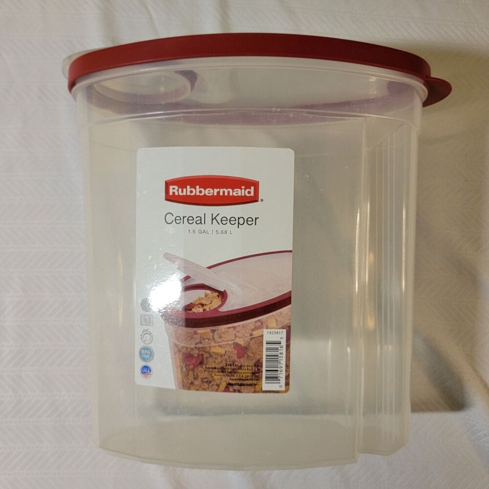 Rubbermaid Cereal Keeper 1.5 Gallon Food Organization Container Flip Lid